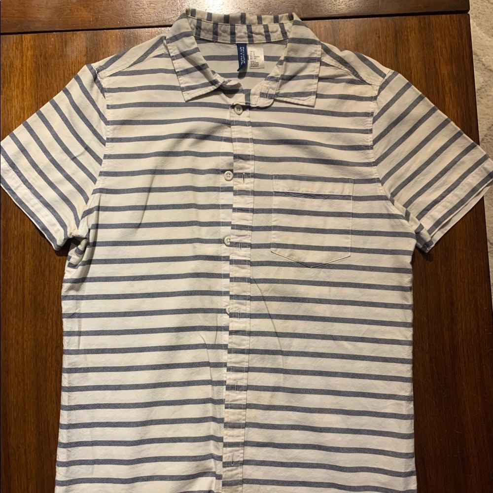 Striped button down short sleeve